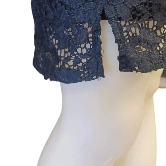 Como Black Sleeveless Navy Blue Lined Lace Dress Size Medium - Picture 6 of 8